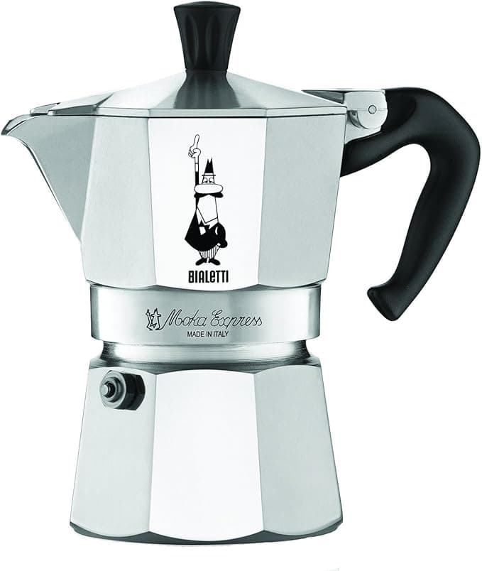 Iconic Stovetop Espresso Maker, Makes Real Italian Coffee, Moka Pot 3 Cups